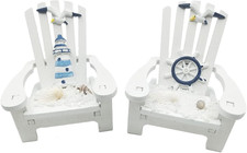 2 Stücke Mini Strandstuhl Deko, Hölzerner Mini Deko Liegestuhl, Strandkorb Deko 