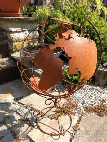 Edelrost weltkugel gartendeko - edelrost,
