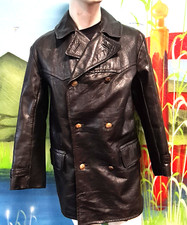 Alte Schweden Militär Oldtimer Lederjacke Antik Swedish ÖJE Getskinn Jacket 40er