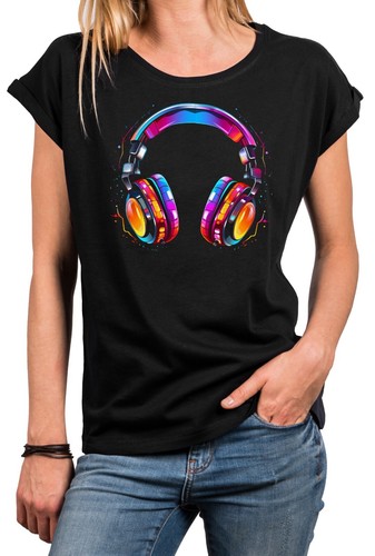 Damen shirt mit kopfhörer - t-shirt,