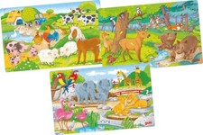 Puzzle-Set TIERE 3 x Puzzle je