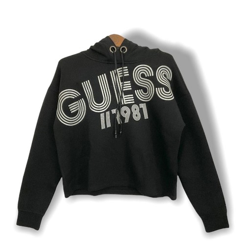 Guess schwarz hoodie crop - schwarz,