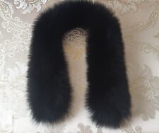 Pelzkragen,Echte Fuchspelz Kragen Schwarz,75x12cm