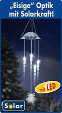 LED Solar Windspiel 2er Set Eiszapfen Solarlampe Windlicht Solarleuchte Advent