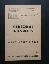 Original Personalausweis Britische Zone, Mädchen aus Hamburg Kirchwerder 1962