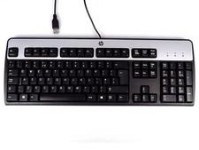 HP KU-0316 434821-037 701429-031 USB Tastatur Keyboard QWERTY UK Schwarz Silber