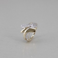 Ring in 585/14k Gelbgold Weissgold mit Diamanten ca. 0,18 ct W/si, Gr. 59