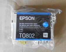 Epson T0802 Tinte cyan Stylus Photo R265 R285 R360 RX560 RX685  PX700W 