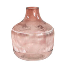 23 CM HOHE GERIPPTE GLASSCHALE