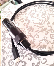 High Speed KFZ-Ladegerät Zigarettenanzünder 2 USB Ports + USB-C Kabel (SCHWARZ)