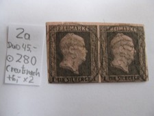 Preußen Altdeutschland 2x 2a Mi. 45 €, Nummernstempel 280 Creutsnach + 12 € Duo