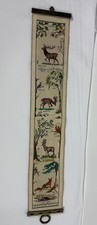 Antiker Gobelin Wandbehang Wandteppich Vintage Jagdmotiv