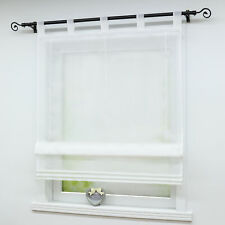 Raffrollo Weiß Raffgardinen mit Schlaufen Fenstergardine Küche Gardinen Modern