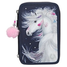 Miss Melody Federtasche 3-Fach, LED, blau