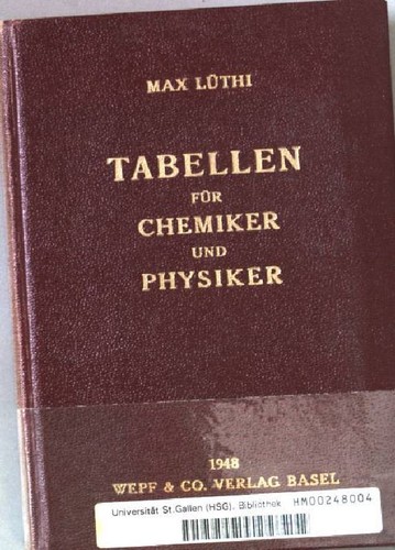 Tabellen für chemiker und - tabellen,