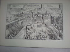 Schloß v. Heidelberg-  Merian Druck  Stich 30 x 43 cm Rep.  per Maxibrief/Karton