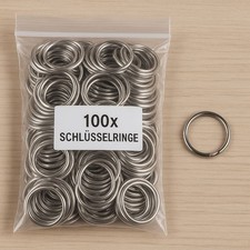 100x Schlüsselringe Ø8mm, 10mm, 15mm, 20mm, 25mm, 30mm, Key Ring Schlüsselring