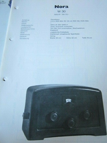 Schaltplan radio nora 30 - radio, w