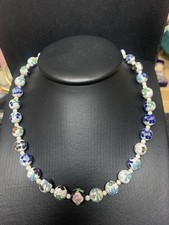 Vintage Weiß Blau Cloisonne