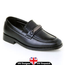 Jungen Schwarz Festliche Schuhe Slipper Kommunion Hochzeit Kunstleder Designer