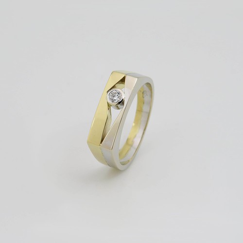 Ring herrenring mit 0 10ct - ring, ca.