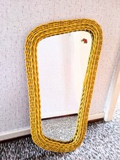 Spiegel,retro,Korb,gelb,70er,ddr,geflochten