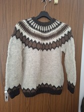 Island Norweger Herren Strick Pullover Grösse M Schurwolle Handarbeit