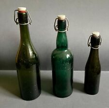 3 x Bügelflasche Prägung Porzellanverschluss - 1930er/40er - Spiritus und Bier !