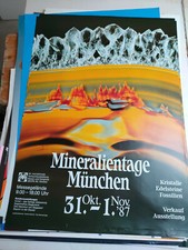 Plakat Mineralientage München Messe Kristalle Edelsteine 1987 DIN A0 TOP!