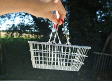 Miniatur Einkaufskorb 18x13x9cm Spielzeug Deko Kaufmannsladen Puppenstube Metall