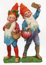 Glanzbilder Oblaten scrap die cut  Zwerge Lebkuchen  von  L&B  33306  12,8 cm