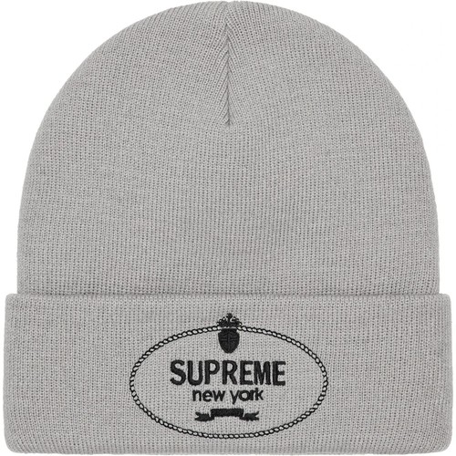 Supreme crest beanie charcoal - crest,