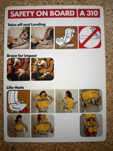 Swissair a310 safety card - a310,