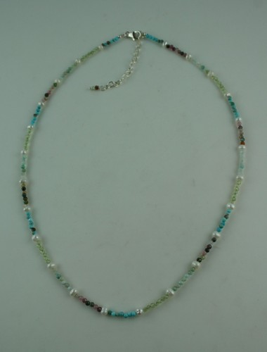 Edelstein kette bunt gemischt - edelstein,