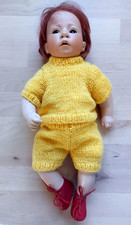 Porzellan Puppe von Linde Scherer mit roten Haaren 