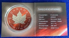 Maple Leaf 2024 Space Red 1oz