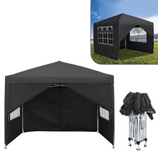 3x3m Faltpavillon Pavillon Gartenpavillon Wasserdicht UV-Schutz mit Seitenteilen