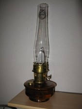 Aladdin Petroleum Lampe mit braunem Glastank Brenner Galerie
