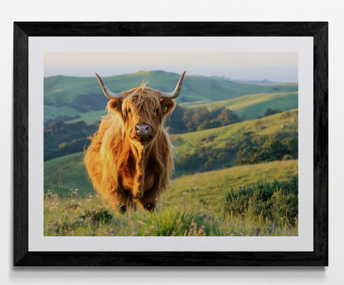 Highland cow gerahmtes - cow,