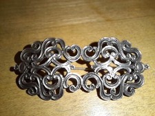 Wunderschöne verschnörkelte keltische Brosche Anstecknadel TM .800 Silber antik