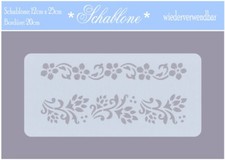 Schablone-Vintage-Shabby-12cm x 25cm-Bordüre-floral-7246