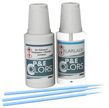 Lackstift-Set  für  Renault Blanc Glacier 369 mit Klarlack  2x20ml inkl. Tupfer