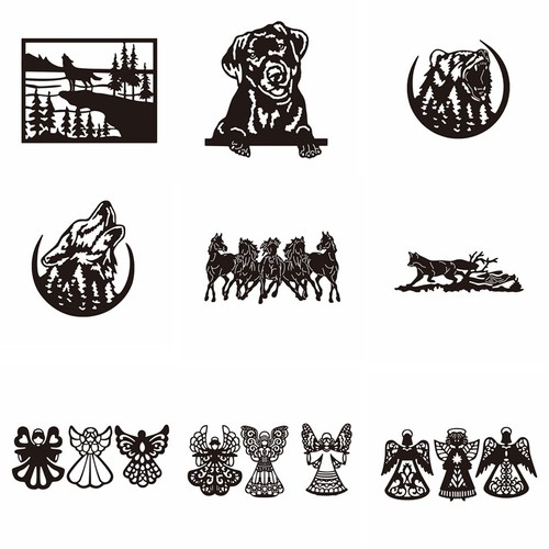 Wolf hund pferd - pferd, metall