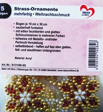 Kristallkunst* 5 Bogen Strass-Ornamente "Weihnachtsschmuck" selbstklebend* QVC 2