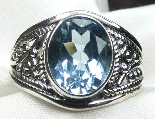 Blautopas ring 925 silber - blautopas,