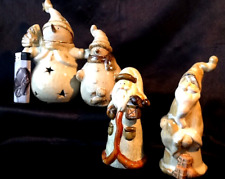 4 x zauberhafte Figuren Dekofiguren Schneemann Wichtel Zwerge Keramik Handbemalt