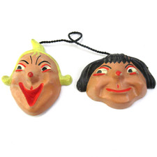 2 Keramik Wandmasken MAX &