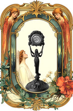 Art Nouveau Symbolismus Steffen Brenner Antike Nymphe Jugendstil Tischuhr 36CM