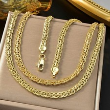 18k 750 Gelb Gold Beschichtet Plattiert Kette Collier Chain Italy Kein 585 14k 
