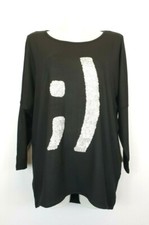 37) Manou Lenz Oversize Shirt Schwarz Neu 79,90€ Gr. 0 1 (36 38 40 42 44 46)